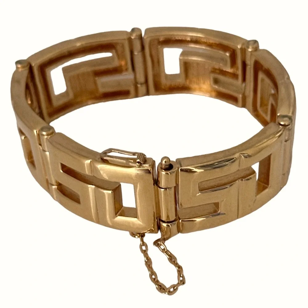 ST JOHN Vintage Logo Gold Plated Bracelet RARE